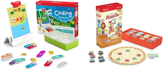 Osmo - Coding Starter Kit for iPad Plus Pizza Co.- 3 Educational Learning Games - Ages 5-12+ - Learn to Code, Coding Basics, Coding Puzzles, Communication Skills & Math - STEM Toy (iPad Base Included)