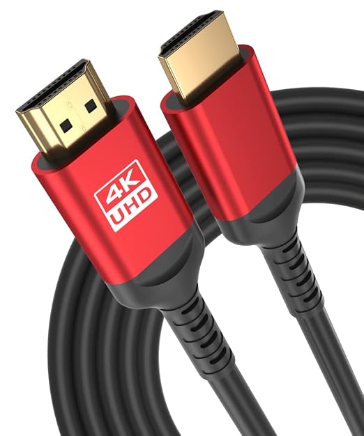 60ft 4K HDMI Cable, CL3 in-Wall Rated High Speed HDMI Cord - Supports 4K UHD @ 30Hz, HDR10, ARC, 3D, HDCP 2.2 - Long Braided HDMI Cable for Projector, Home Theater, Receiver, Laptop to TV
