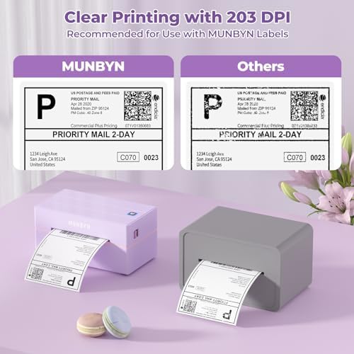 130B Bluetooth Thermal Label Printer+Thermal Direct Shipping Label (Pack of 500 4x6 Fan-Fold Labels)