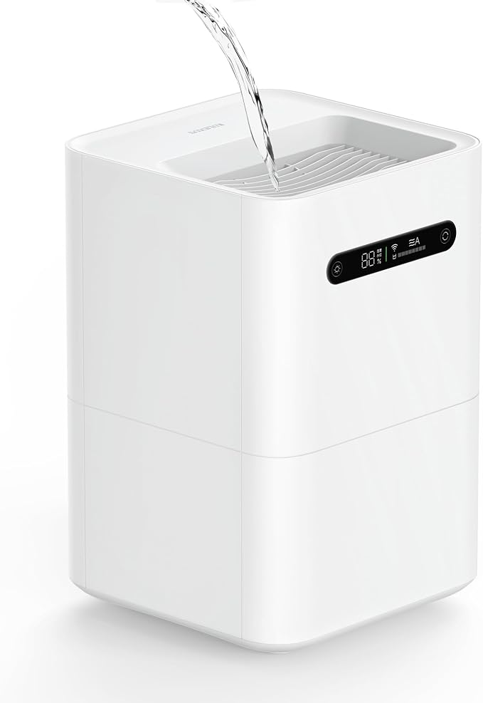 smartmi Evaporative Humidifiers, Cool No Mist Humidifiers for Bedroom, Air Humidifiers for Baby, 4L Top Fill, Self-Cleaning, Quiet, Smart APP Control, Auto Shutoff, Air-drying, Shockproof White