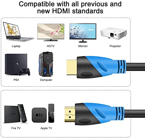 4K HDMI 120 FT Cable (HDMI 2.0,18Gbps) Ultra High Speed Gold Plated Connectors,Ethernet HDMI Cord, 4K@60HZ 2K 1080P 3D ARC Compatible with UHD TV Monitor Laptop Xbox PS4/PS5 ect(36m)