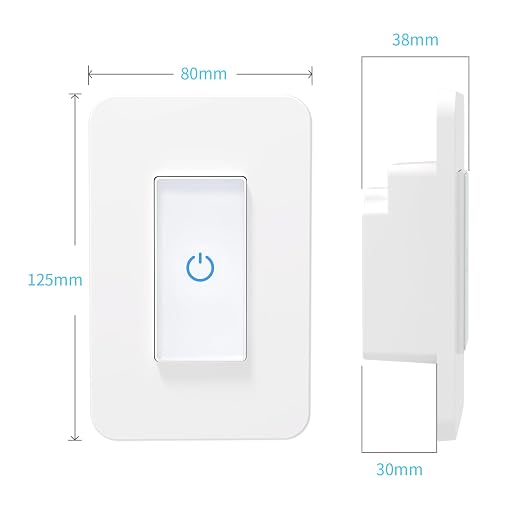 Milfra Touch Smart Switch - Single Pole, WiFi Light Switch, Alexa & Assistant Compatible, Neutral Wire Needed, No Hub Required