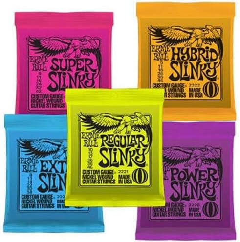 Ernie Ball Mighty Slinky Nickel Wound Electric Guitar Strings, 8.5-40 Gauge (P02228)