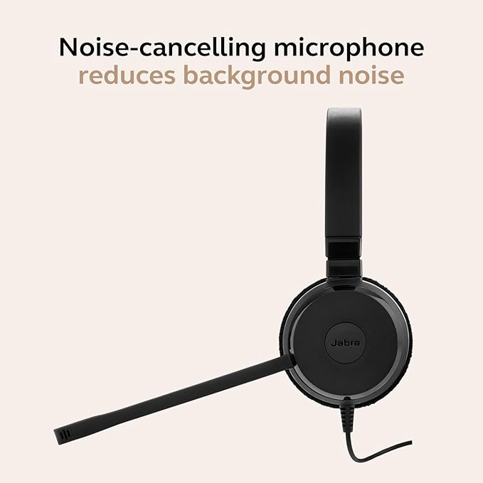 Jabra Evolve 30 II (2025 Edition) Wired Dual-Ear Headset with Mic for Work - 3.5mm Jack or USB-A/USB-C Connectivity, with Noise-Cancelling Microphone, Microsoft Teams Certified, Call Control – Black