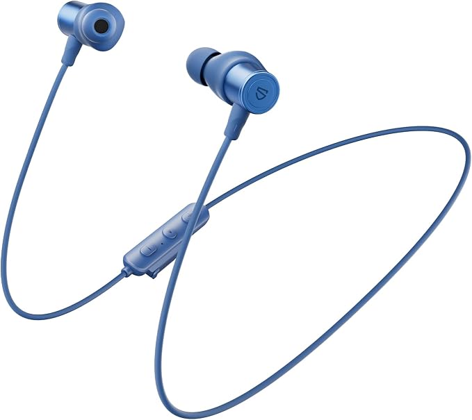 SoundPEATS Q40 HD Sports Neckband Headphones with LDAC Hi-Res Audio & Bluetooth 6.0 Stable Connection, IP67 Waterproof Wireless Earbuds, 20H Playtime for Running Gym, Fast Charge Dual Pairing,Blue