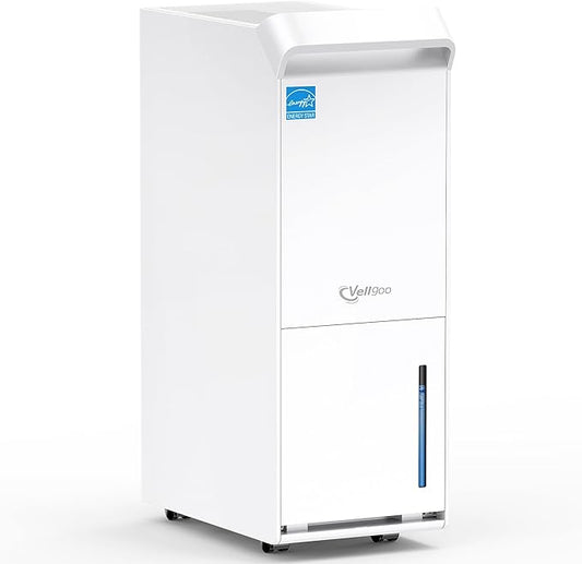 2500 Sq.Ft Most Efficient Energy Star 2025 Dehumidifier,Vellgoo Max 34 Pint/D Dehumidifier for basement with Drain Hose, Intelligent Humidity Control for Home,Bedroom, Bathroom
