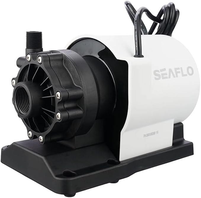 SEAFLO 1000 GPH Air Conditioning 230V Marine AC, 16.6 GPM Magnetic Drive Circulation Pump for Systems up to 45,000 BTU, 26.9 ft Head, Continuous Duty HVAC, 4-Year Warranty