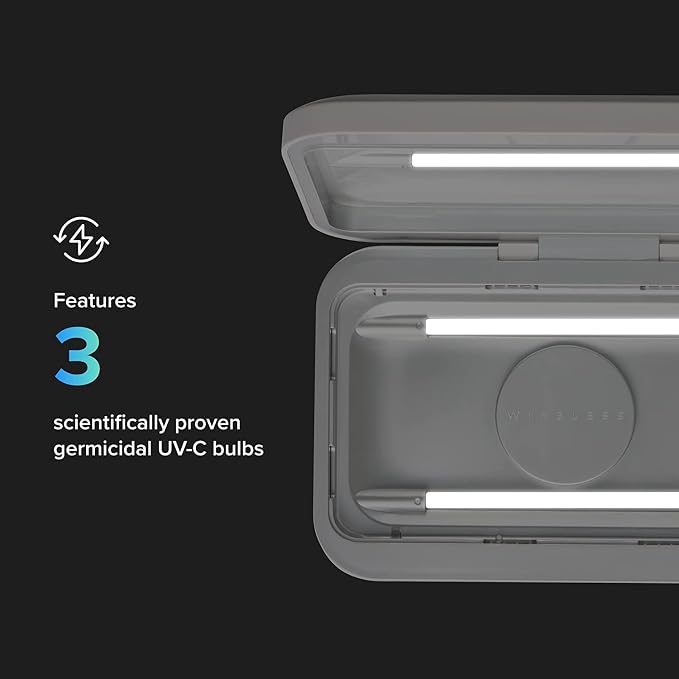 PhoneSoap Go Battery Powered UV Cell Phone Sanitizer & Universal Phone Charger Box | Patented & Clinically Proven 360-Degree UV Sanitizer Box for Smartphones | Disinfects & Charges On The Go (White)