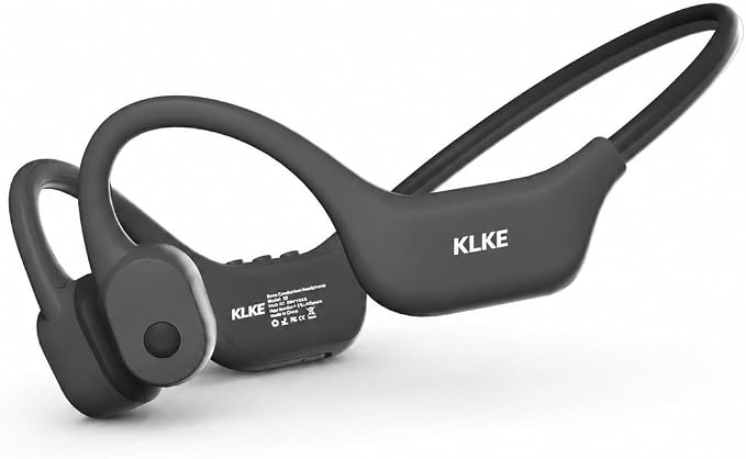 Open-Ear Bone Conduction Headphones for Running, Bluetooth Sports Headphones with Rear Safety Light, Dual Modes, Adjustable Fit, IP66 Waterproof, Mic, 10H Playtime for Gym Cycling