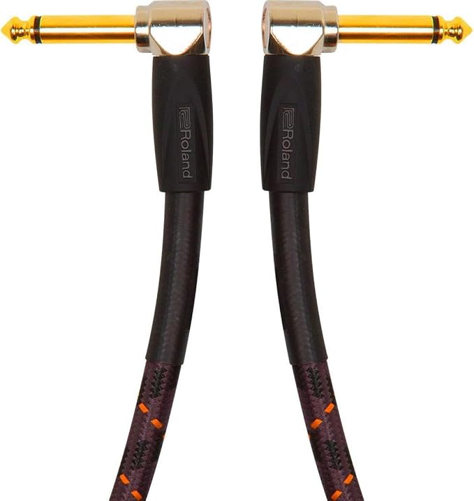 Roland Gold Series Instrument Cable, Angled/Angled 1/4-Inch Jack, 1-Foot