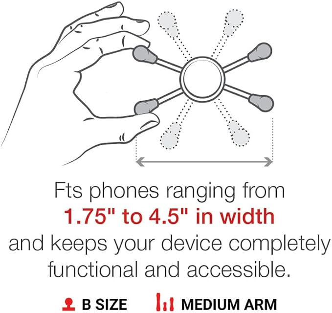 RAM MOUNTS X-Grip Universal Phone Mount Holder with Drill-Down Base & Medium Arm, Secure Smartphone Cradle for iPhone & Android RAM-B-138-UN10