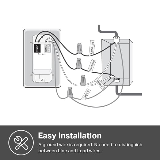Kasa Matter Smart Light Switch: Voice Control w/Siri, Alexa & Google Assistant, UL Certified, Timer & Schedule, Easy Guided Install, Neutral Wire Required, Single Pole, 2.4GHz Wi-Fi, 3-Pack