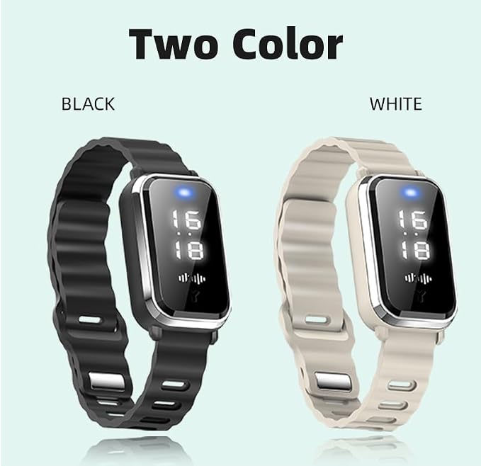 Ultrasonic Mosquito Repellent Bracelets Watch Adjustable Silicone Wristbands Outdoor Bracelets for Kids & Adults Non-Toxic Natural (2Pack M16 Beige Watch)
