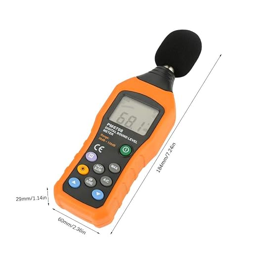 Decibel Meter Sound Level Reader, MS6708 Portable Digital LCD Noise Level Meter Tester Measurement Range 30-130 dBA A/C Mode Accuracy: ±1.5dB