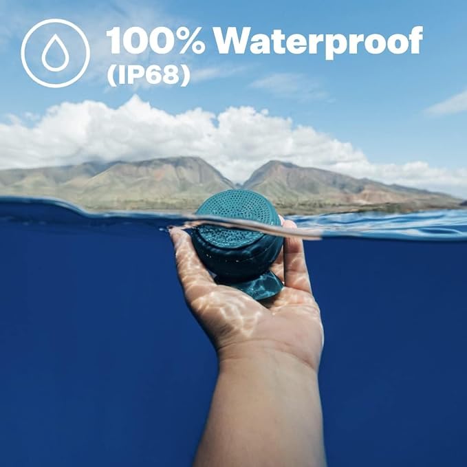 Speaqua – Bluetooth Speaker-Waterproof, Durable w/Built-in Storage (2,000 Songs) - Dual Wireless Speaker Pairing – Portable Bluetooth Speaker - Barnacle Pro 2.0 - Tidal Blue