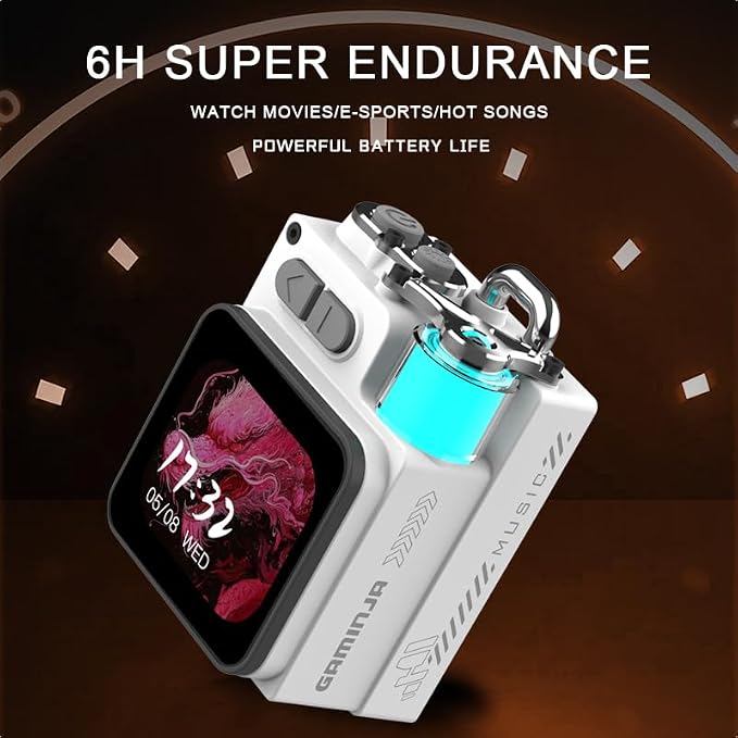 Wireless Bluetooth Speaker Mini, 2-Inch Screen RGB Subwoofer, Small Speaker Portable with Alarm Clock, Weather, Calendar,6H Battery, Metal Pendant Waterproof Large Hd Sound Pocket Stereo