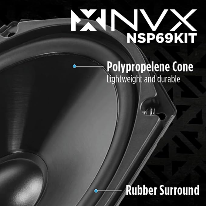 NVX® NSP69KIT 6x9 Car Speakers, 920W Max, 320W RMS, 2-Way Component System w/Silk Dome Tweeters & Passive X-Overs, Easy to Install in Cars/Trucks/Doors (Pair)