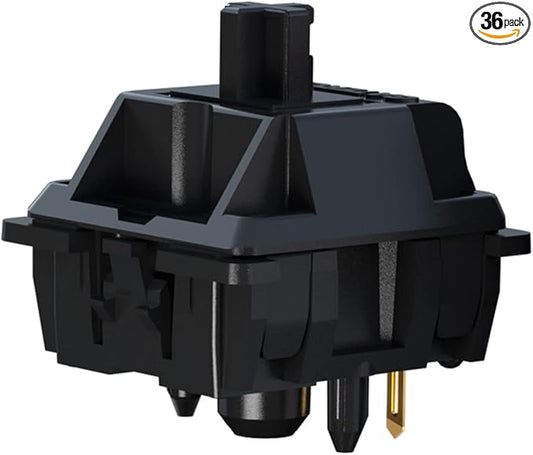 kutethy Gateron Oil King Switches, Pre-Lubed Linear Switches 55g, Quiet Smooth Mechanical Keyboard Switches for Gaming Office (36 PCS, Oil King)