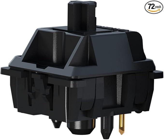 kutethy Gateron Oil King Switches, Pre-Lubed Linear Switches 55g, Quiet Smooth Mechanical Keyboard Switches for Gaming Office (72 PCS, Oil King)