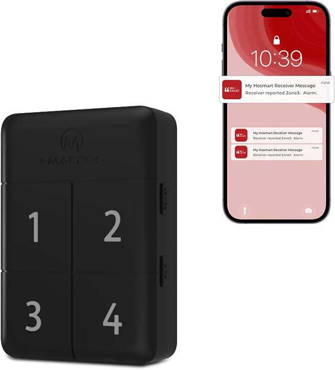 eMACROS Pro4 Solar Driveway Alarm with App,1/2 Mile Range, Weatherproof Home Security System(Single Rechargeable Base Station)