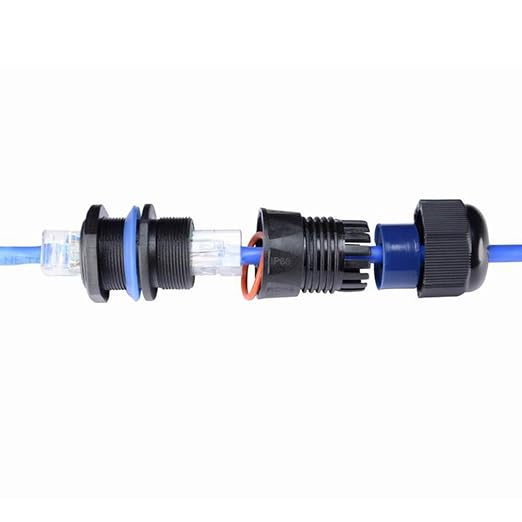 10PCS Panel Mounting RJ45 Waterproof Connector Cat5/5e/6 Ethernet LAN Cable Coupler with Waterproof/Dust Cap Cover for Outdoor Network