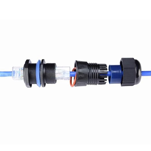 5PCS Panel Mounting RJ45 Waterproof Connector Cat5/5e/6 Ethernet LAN Cable Coupler with Waterproof/Dust Cap Cover for Outdoor Network