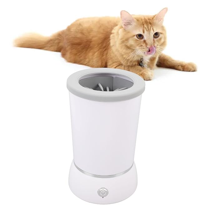 Automatic Dog Paws Cleaner, Rechargeable Portable Pet Paws Washer Cup with Soft Silicone Brush, Dog Foot Cleaning Machine, Silicone Pet Paws Cleaner Cup for Dog and Cat