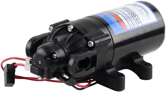 Everflo EF2200-QA-BOX 2.2GPM 12V Diaphragm Pump-Quick Attach Port, Black