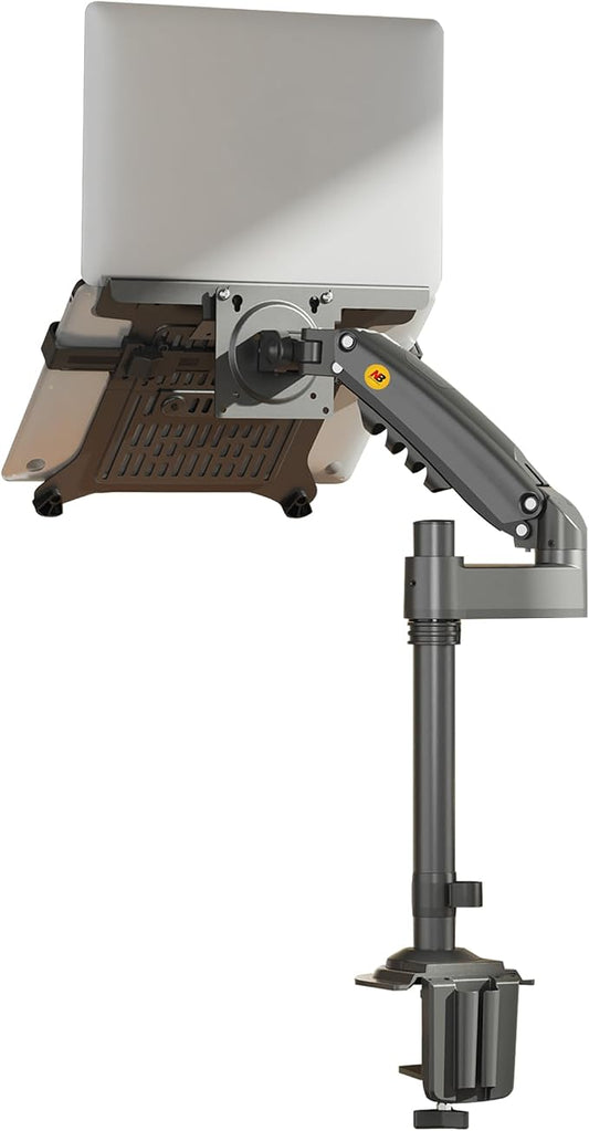 NB ERGONOMIC Laptop Mount with Adjustable Tray for 10-17” Notebook, Full Motion Arm with VESA Plate for 17-30” Monitor (Within 4.4~19.8lbs),Clamp-on Grommet Mounting H100-FP