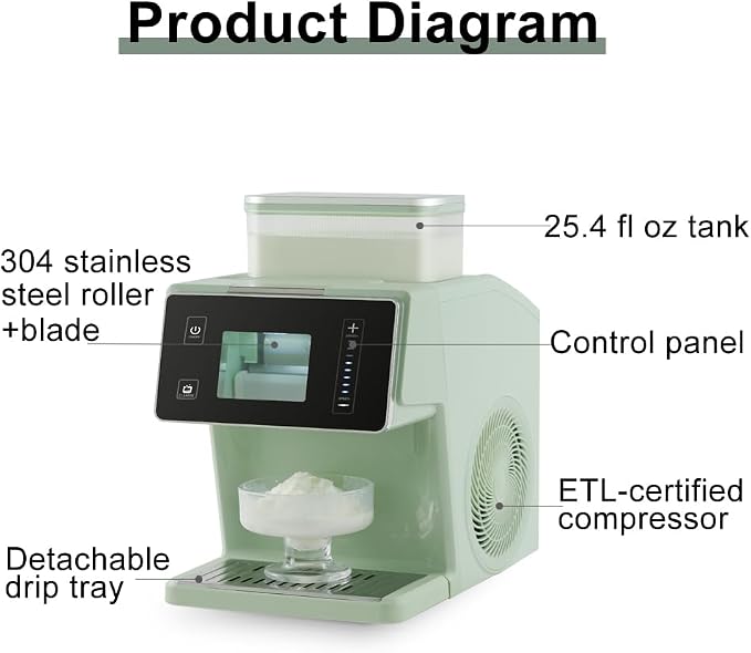 Shaved ice machine, Ice Maker, 2-in-1, Snow Cone Machine, Slushy Machine for Home