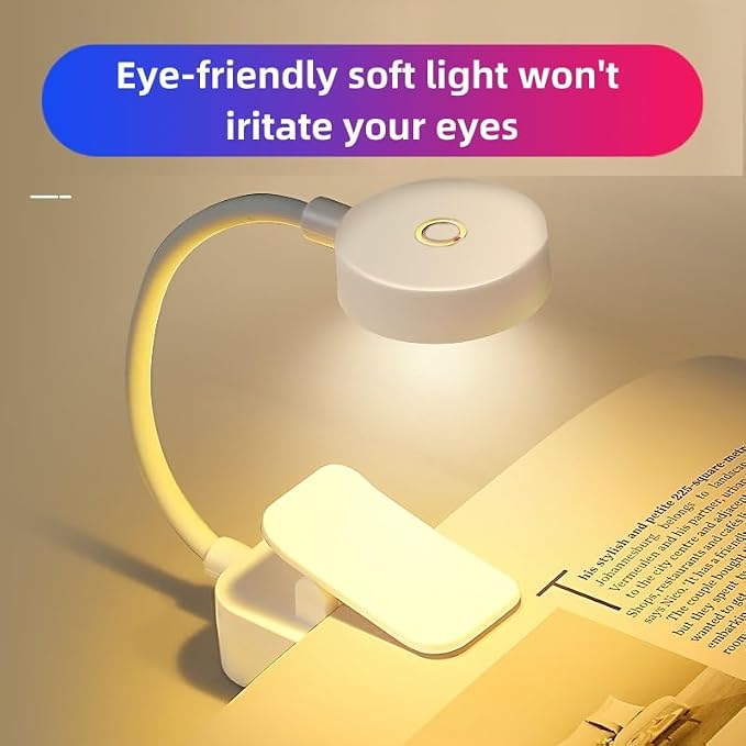 4 Pack Book Light Bulk for Reading in Bed， 3 Color Temperature Reading Light，Adjustable Brightness，Clip on to Book for Reading at Night (White, 4 Pack)