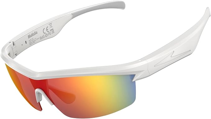 Bluetooth Audio Smart Glasses for Cycling Running Driving | Polarized Sports Sunglasses with Open-Ear Speakers, Hands-Free Calls, Voice Assistant, UV Protection, IPX5 Waterproof for Hiking Fishing