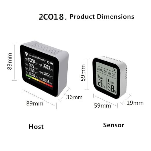 20-in-1 Smart WiFi Air Quality Monitor CO2 TVOC HCHO PM2.5 PM10 & Weather Stations Wireless Indoor Outdoor Thermometer with 5 sensors ，Air Quality Tester for Bedroom, Smart Home, Phone APP.