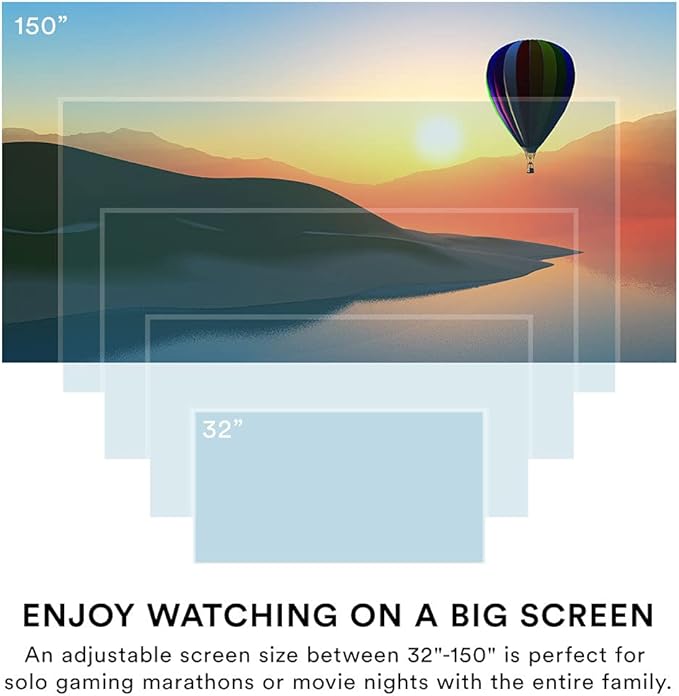 Core Innovations Mini Projector Portable Home Theater Projector, 150"" Display, HDMI USB VGA Compatible Movie Projector for Bedroom, Indoor & Outdoor Use, Built-in Speaker, Remote Control (White)