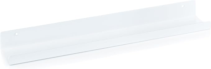 Vinyl Record Shelf - A Metal Display Shelf - Wall Mount Now-Playing Vinyl Shelves - an Album Record Holder that Doubles as a Picture Ledge - Fits All Records (White)