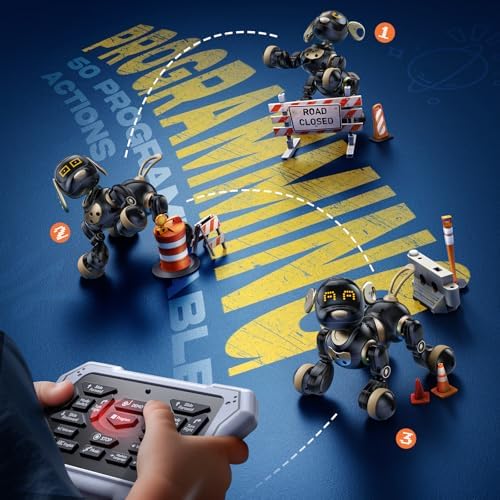 Ruko 18011 Robot Dog Toy, Smart Interactive Puppy with 30+ LED Faces, Remote & Gesture Control, Programmable Electronic Pet for Kids Ages 3–8