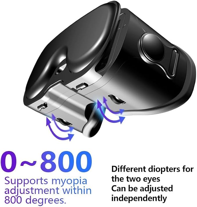 VR Headset for Phone, 3D Family Anti-Blue Eyes Protected HD Lenses, 120° FOV Virtual Reality Headsets VR Goggles for iPhone17/16/15/14/13/12/11, Samsung, Android (Jet-Black)