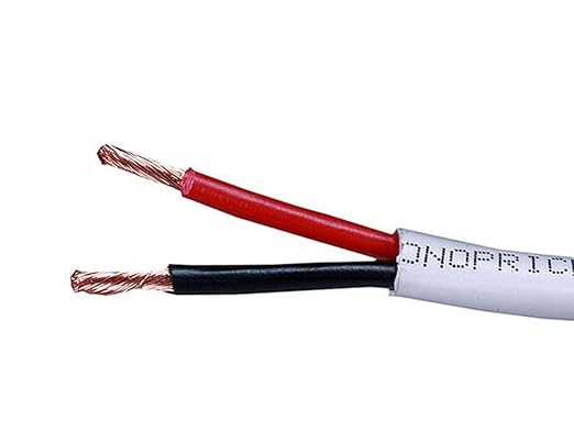 Monoprice Speaker Wire - CL2 Rated, 2-Conductor, 14AWG, PVC Jacket Material, 99.9% Oxygen-Free Pure Bare Copper, 500 Feet, White
