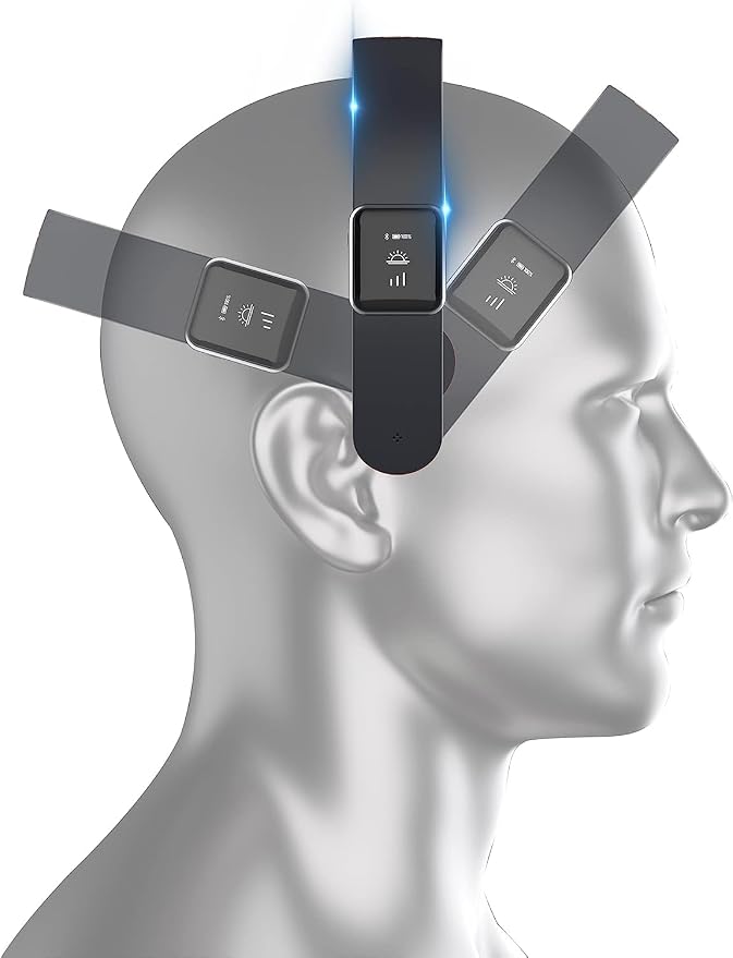 Hands-Free Master Massage H1 Fashion Hairband Head Massager - Slim & Lightweight, 11 Vibrating Heads, 5 Modes, 3 Intensities from Gentle Fingers to Acupressure (Deluxe, Misty Gray)