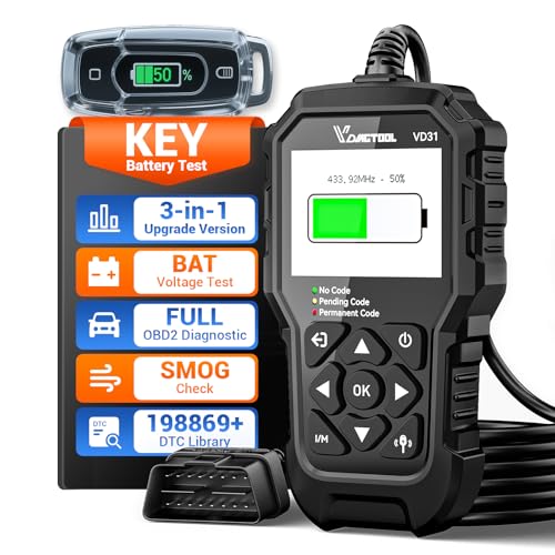 VDIAGTOOL V200 Automotive Circuit Tester, 12V 24V Car Power Circuit Probe Kit with VD31 Car Code Reader, OBD2 Scanner with Car Key Battery Tester