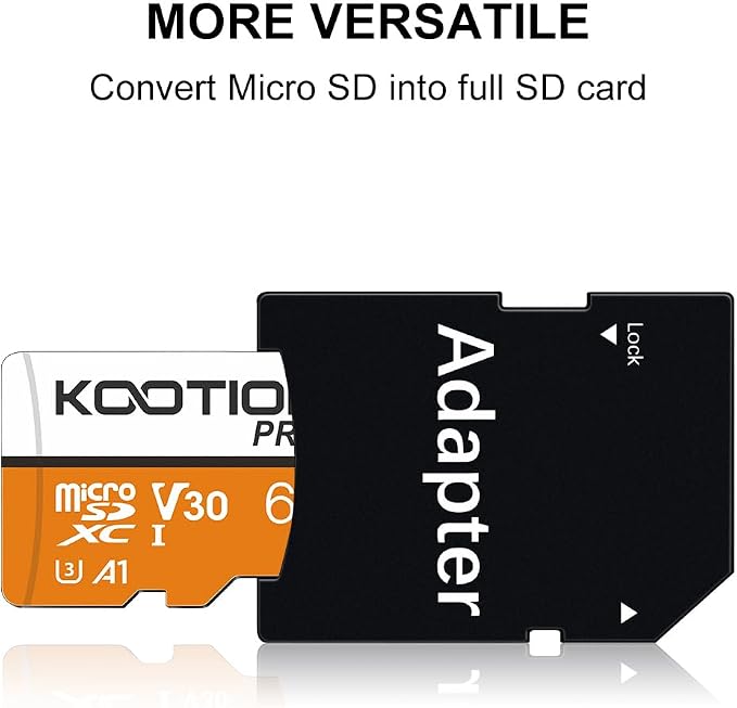 KOOTION 64GB Micro SD Card 3 Pack, U3 High-Speed microSDXC Memory Card, A1, V30 TF Flash Memory Card for 4K Video Recording