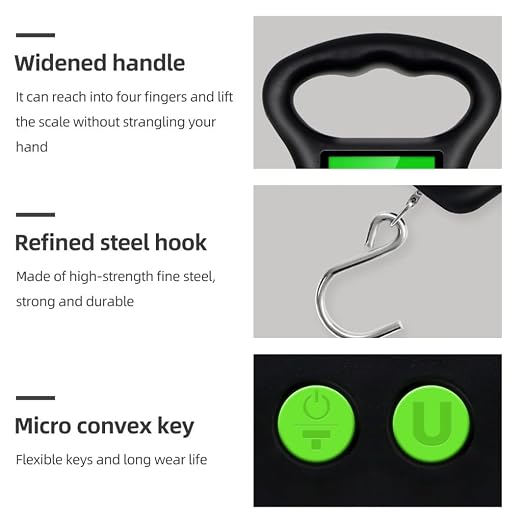 FMURY Newest 50kg/110lb Hanging Scale Digital Portable Luggage Weight Backlight Hook Fishing Weigh
