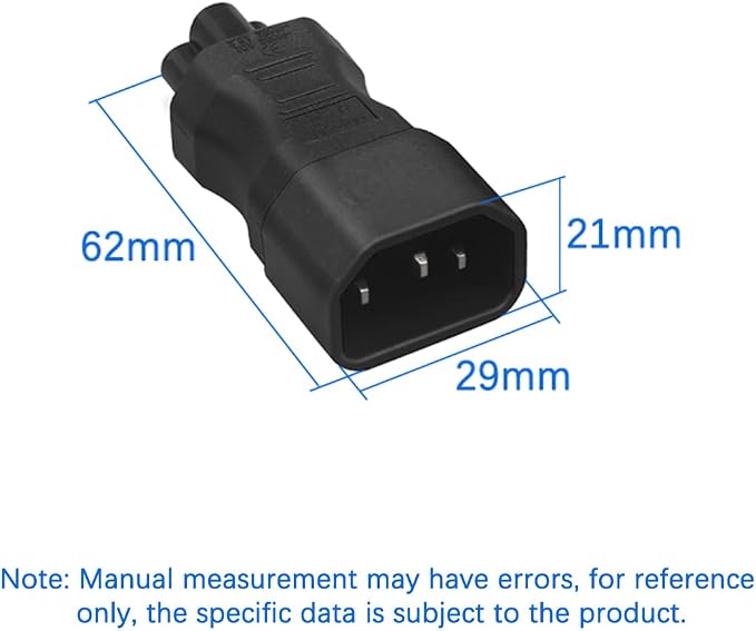 (10Packs IEC 320 C14 to C5 AC Adapter,C14 Socket to C5 Plug Power Adapter,2.5A-10A/110V-250V