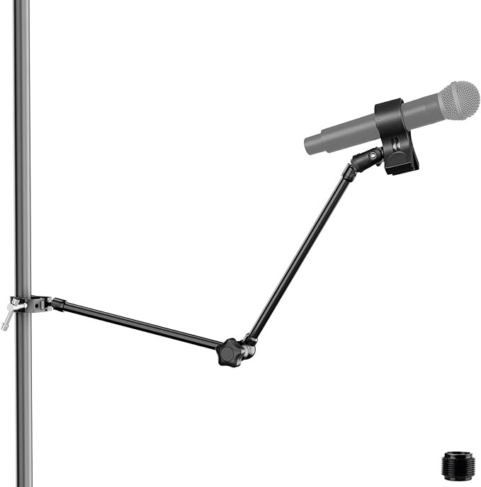 Mippko Microphone Stand Holder,21.5" Long Flexible Adjustable Magic Arm Super Crab Clamp Mic Clip 3/8"-16 to 5/8"-27 Adapter Mount,Compatible with Shure/Fifine /AT2020 /Pyle/Blue Snowball/Razer