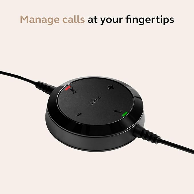 Jabra Evolve 30 II (2025 Edition) Wired Single-Ear Headset with Mic for Work - 3.5mm Jack, USB-A/USB-C Connectivity, with Noise-Cancelling Microphone, Microsoft Teams Certified, Call Control - Black