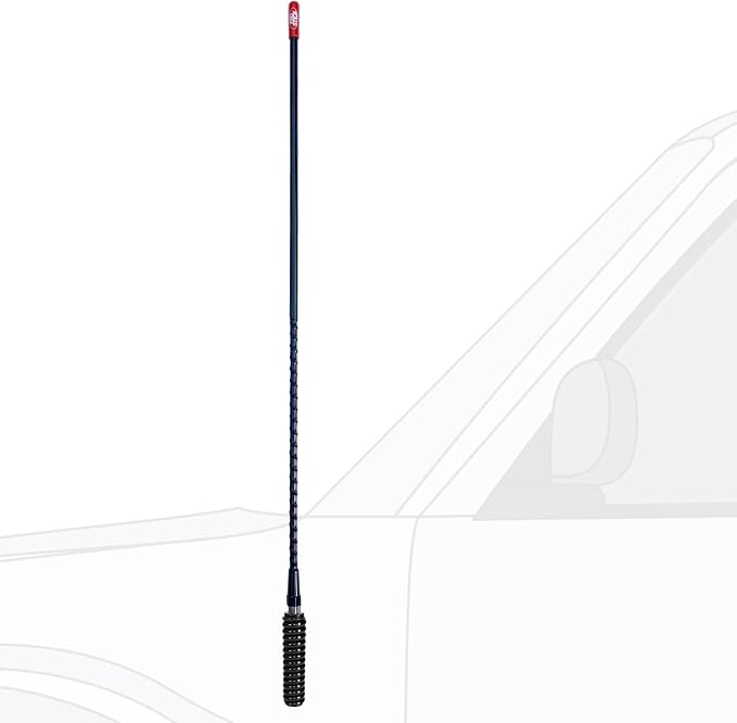 Prostick 2 Foot Fiberglass 1000 Watt Black CB Radio Antenna with Heavy Duty Black Stainless Steel Spring.