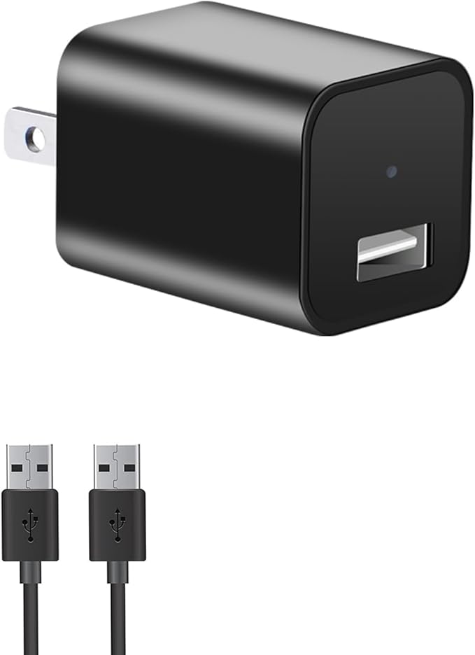 Small Spy Camera,1080P Indoor Security Camera USB Charger Hidden Cameras with Motion Detection Loop Recording Mini Secret Cameras Nanny Cam for Home Surveilance No WiFi No Audio
