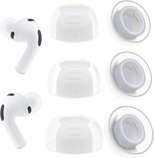 Klowcok Replacement Ear Tips for AirPods Pro 3 (3rd Generation 2025), Premium Soft Silicone, Anti-Slip Eartips 3 Pairs (S/M/L) (Clear)