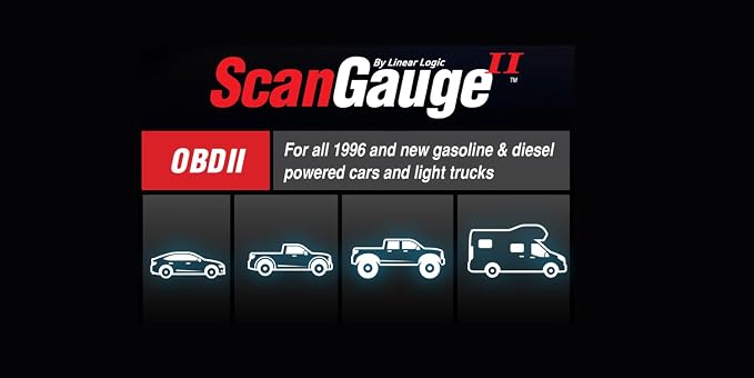 ScanGauge SG2 Ultra Compact 3-in-1 Automotive Computer with Customizable Real-Time Fuel Economy Digital Gauges for OBD2 Vehicles