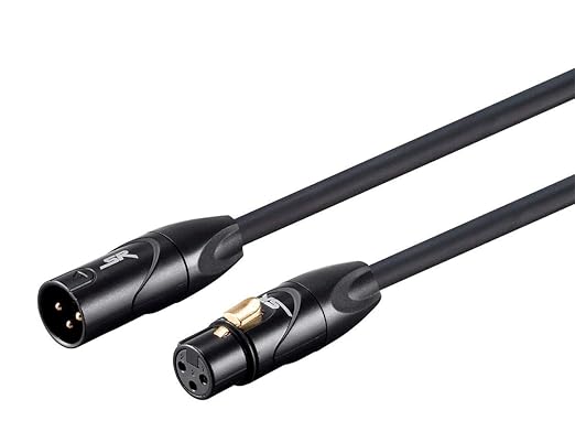 Monoprice XLR Male to XLR Female Cable [Microphone & Interconnect] - 50 Feet | Gold Plated, 16AWG - Stage Right Series Black